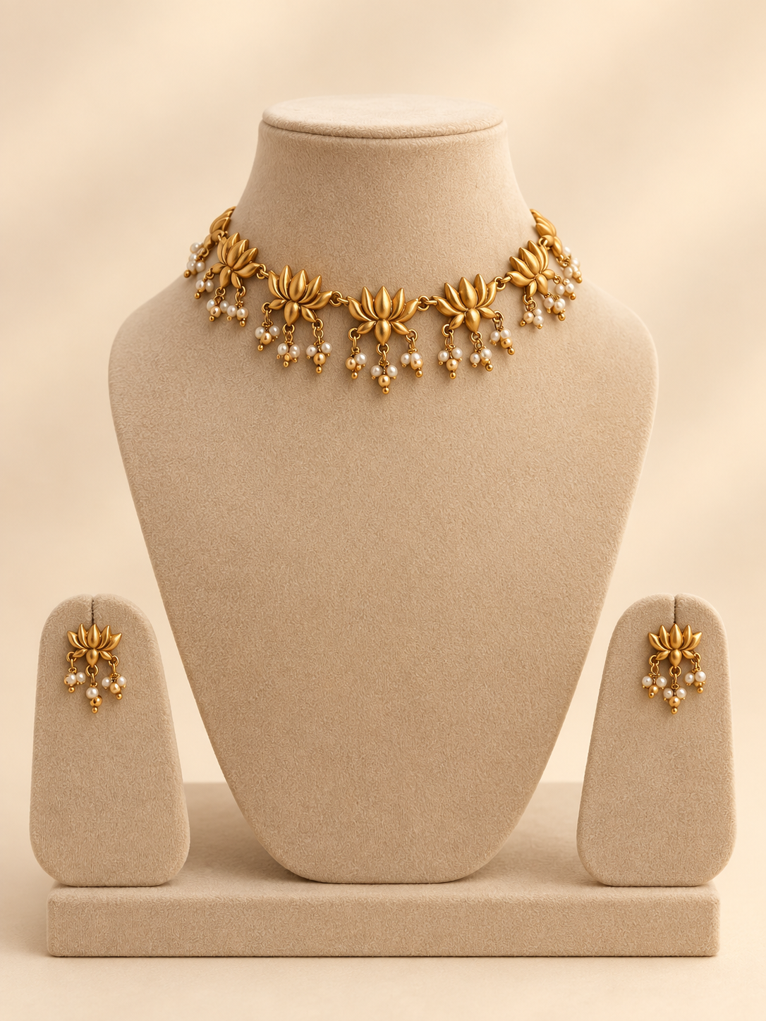 Lotus Gold Necklace Set