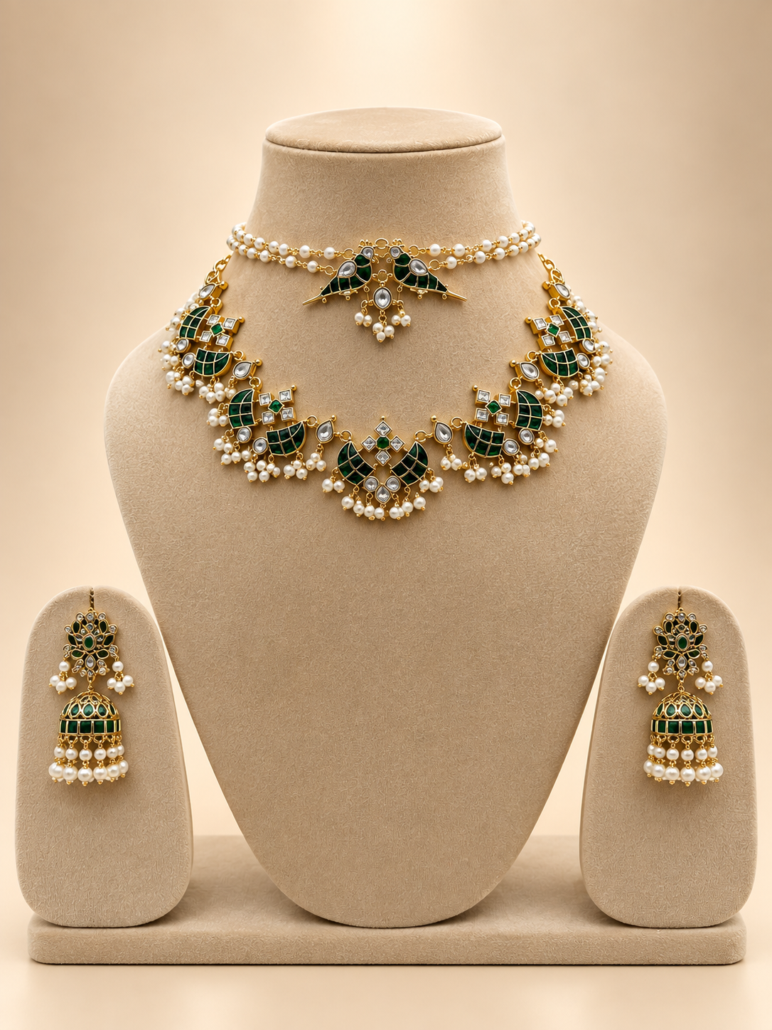 Green Parrot Jadau Set