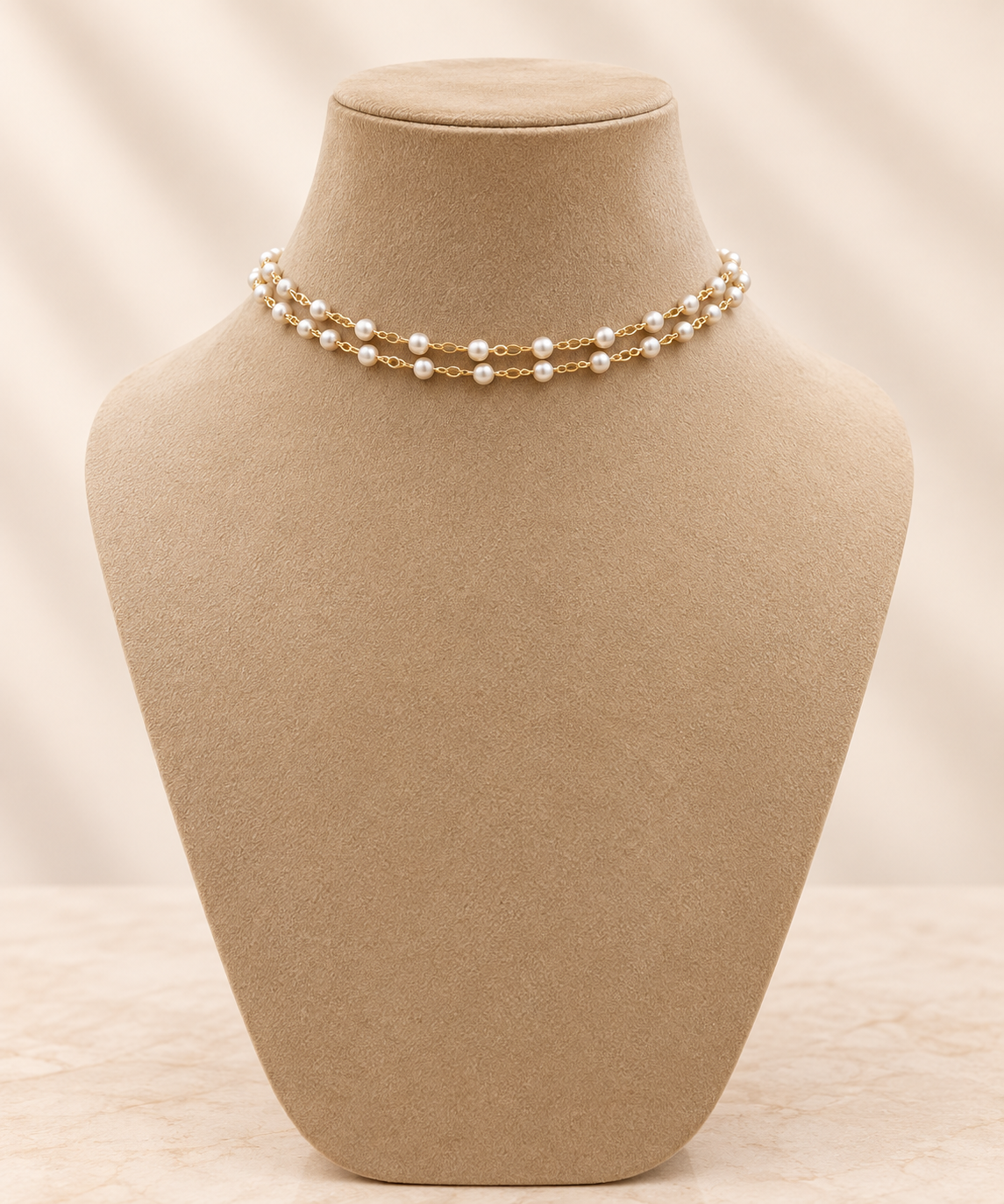 Double Layer Pearl Choker