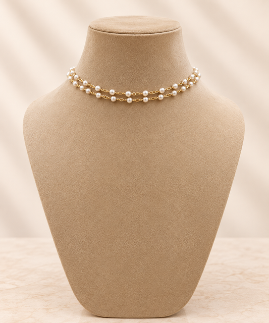 Double Layer Pearl Choker