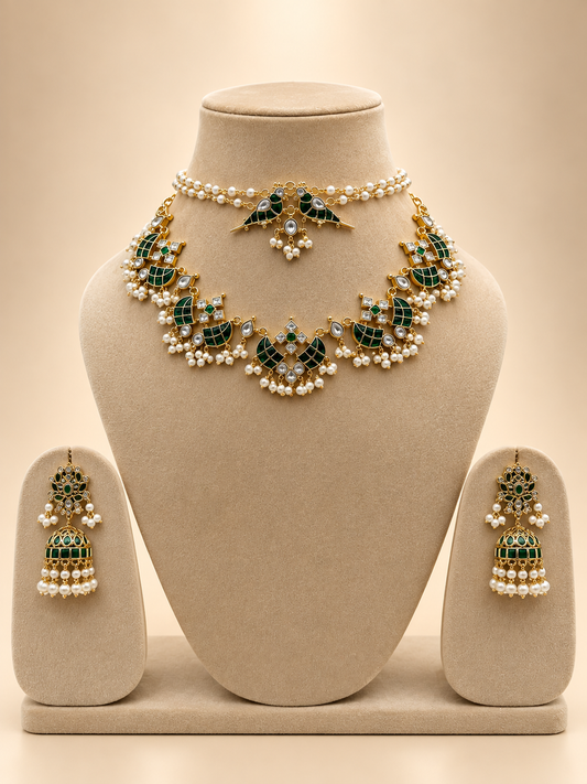 Green Parrot Jadau Set