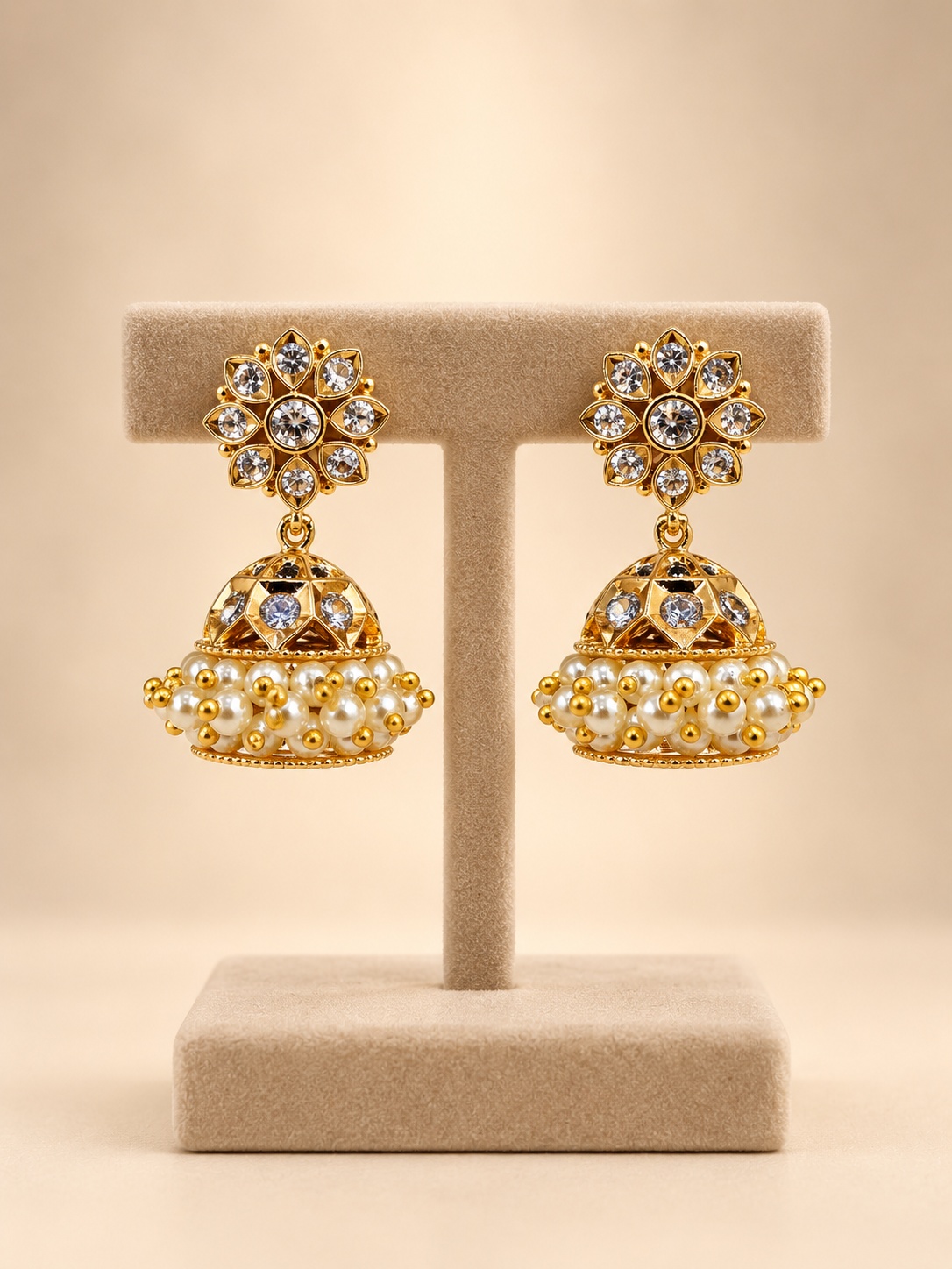 Impon White Jhumka