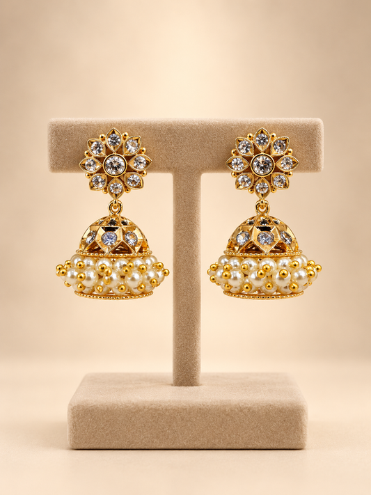 Impon White Jhumka